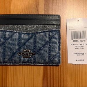 Coach Denim Card Holder